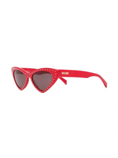 Shop Moschino Eyewear Cat Eye Sunglasses In Red