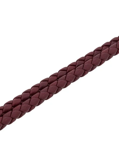 Shop Bottega Veneta Armband Mit "intrecciato"-muster In Red