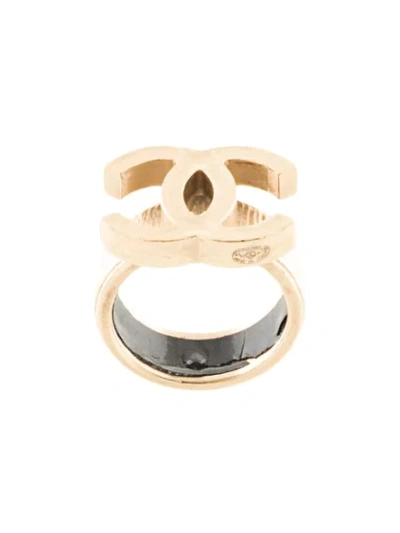 Chanel Logos Ring In Gold | ModeSens