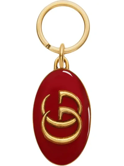 Shop Gucci 'gg' Schlüsselanhänger In Red