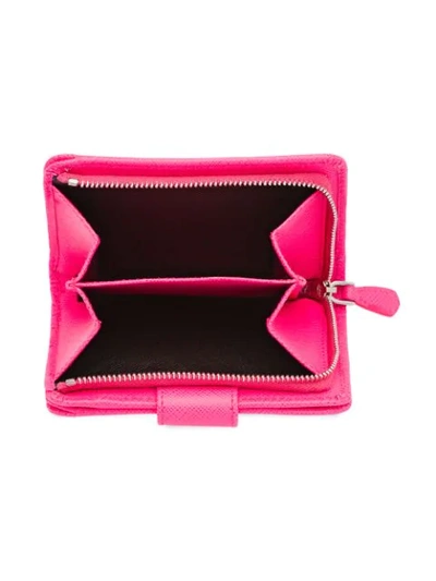 Shop Prada Small Saffiano Leather Wallet In Pink