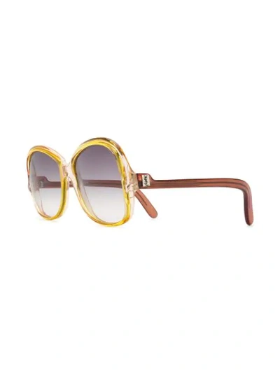Pre-owned Saint Laurent 1970s Oversized Frame Sunglasses In Yellow