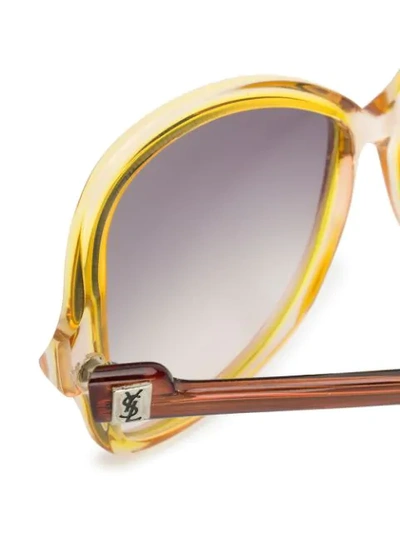 Pre-owned Saint Laurent 1970s Oversized Frame Sunglasses In Yellow