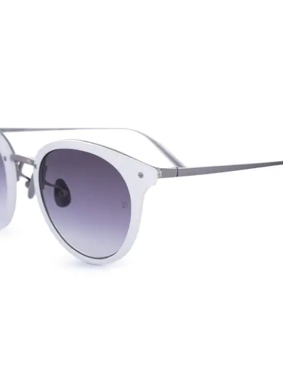 Shop Linda Farrow Round Sunglasses In White