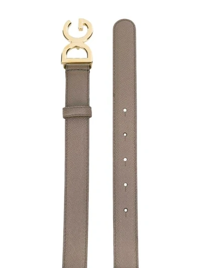 Shop Dolce & Gabbana Logo Buckle Belt - Grey