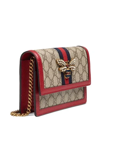 Shop Gucci Queen Margaret Gg Mini Bag In Neutrals ,red