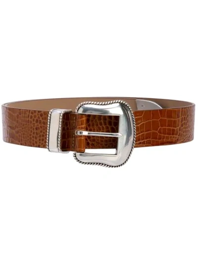 Shop B-low The Belt Calf Leather Belt In Brown