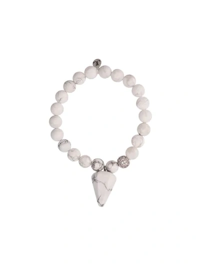 Shop Lord And Lord Designs Dagger Pendant Beaded Bracelet In White