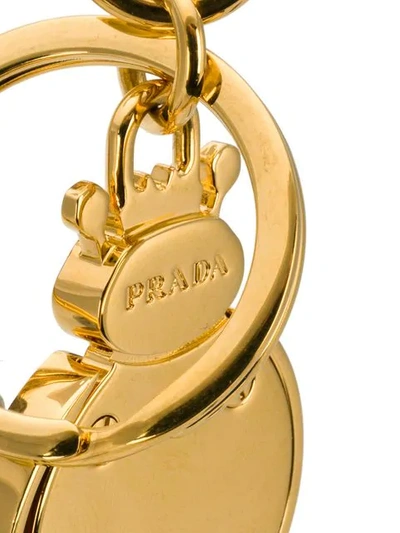 Shop Prada Ladybug Keyring In F068z Gold Red