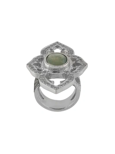 18kt white gold, diamond and sapphire Umba ring