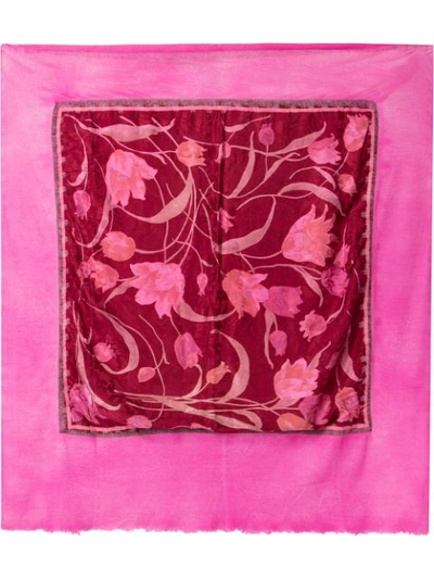Shop Avant Toi Floral Print Scarf - Pink