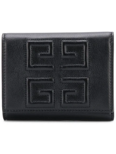 Shop Givenchy Logo Trifold Wallet In Black