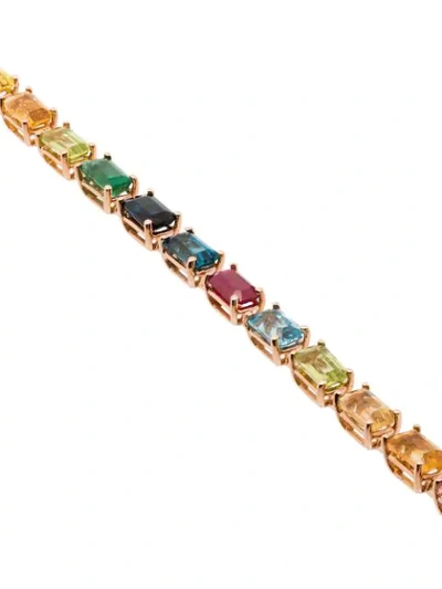 Shop Shay 18k Yellow Gold And Multicoloured Rainbow Gem Bracelet