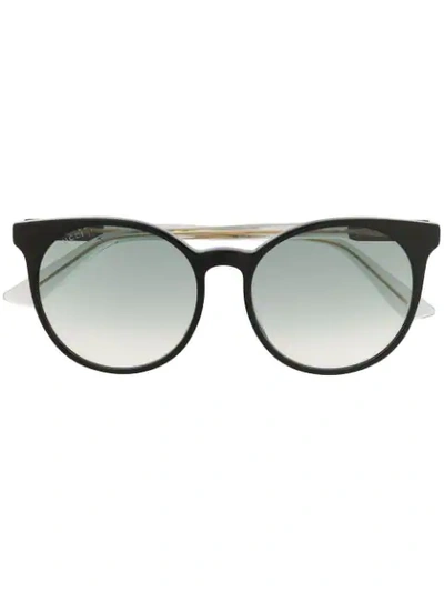 Shop Gucci Eyewear Round Frame Sunglasses - Black