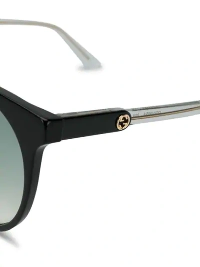 Shop Gucci Eyewear Round Frame Sunglasses - Black