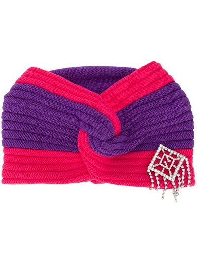Shop Gucci Joan Knit Turban In Purple