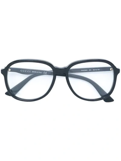 Shop Gucci Oversized Glasses In Black