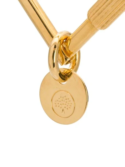 Shop Mulberry Looped Heart Keyring In Gold