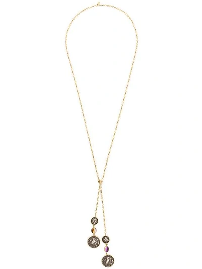 Shop Dubini Empress Lariat 18kt Necklace In Metallic