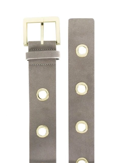 Shop B-low The Belt Grommet-embellished Belt In Grey