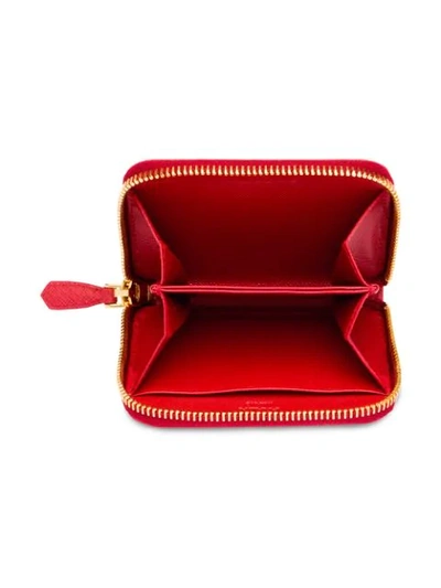 Shop Prada Saffiano Leather Coin Purse In Red