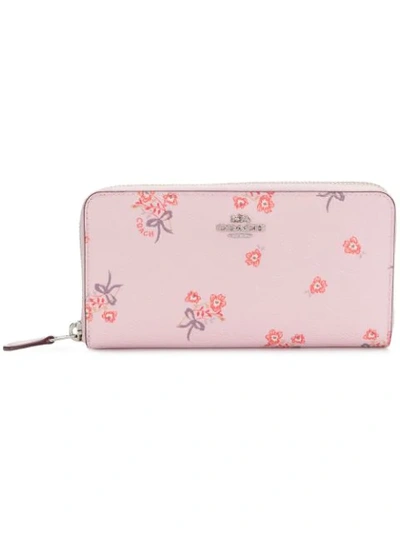 Shop Coach Floral Zipped Wallet - Pink