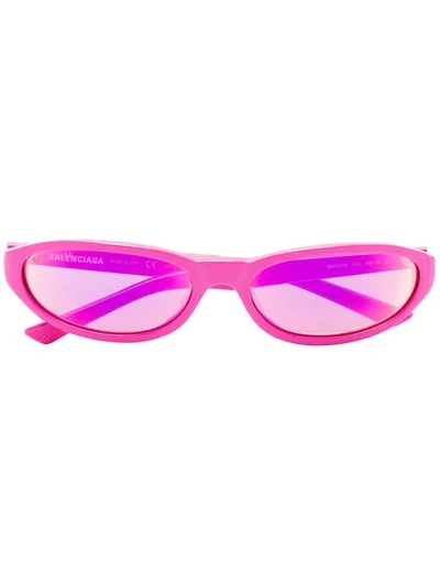 BALENCIAGA EYEWEAR PINK OVAL SUNGLASSES - 粉色