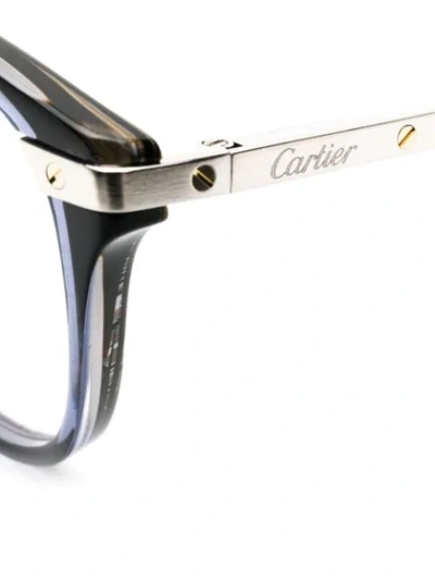 Shop Cartier Santos De  Glasses In Blue