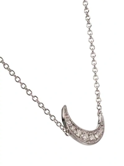 Shop Andrea Fohrman 18kt White Gold Mini Crescent Diamond Necklace