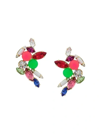 Shop Shourouk Crystal Earrings In Pink