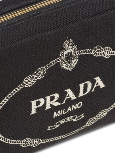 Shop Prada Fabric Cosmetic Pouch In Black