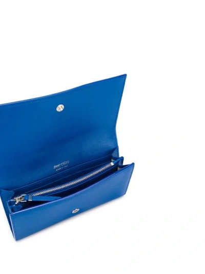 Shop Jimmy Choo Grainy Leather Wallet In Elect Blue
