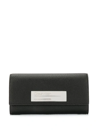 Shop Calvin Klein Logo Plaque Wallet - Black
