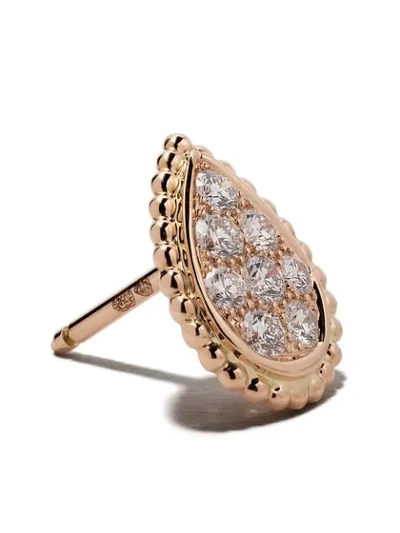 Shop Boucheron 18kt Rose Gold Serpent Bohème Diamond S Motif Stud Earrings In Pg