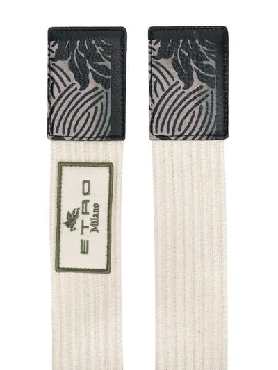 Shop Etro Printed Woven Belt In White