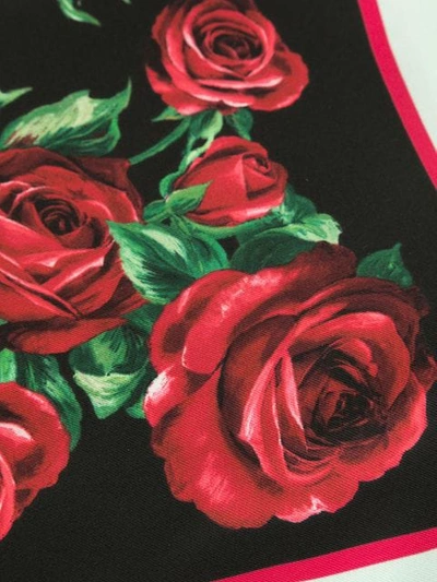 Shop Dolce & Gabbana Rose Print Scarf In Black