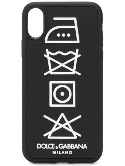 Shop Dolce & Gabbana Care Tag Iphone X/xs Cover In Black