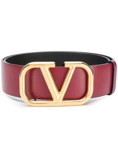 Shop Valentino Garavani Vlogo Belt In Red