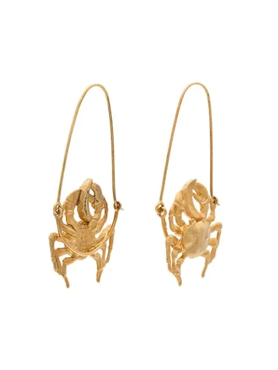 Shop Givenchy Hanging Crab Earrings In Metallic