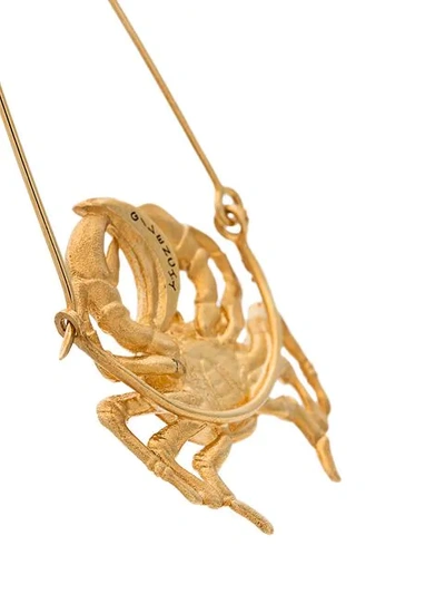 Shop Givenchy Hanging Crab Earrings In Metallic