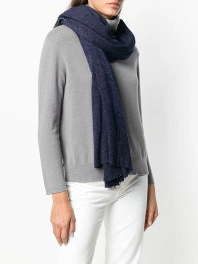 Faliero Sarti Raw Hem Scarf In Blue