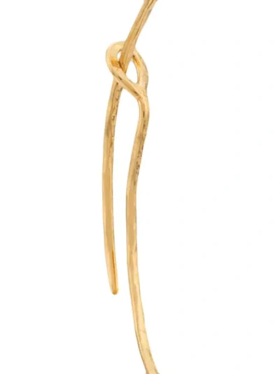 Shop Gas Bijoux Marly Feather Hoop Earrings In Gold