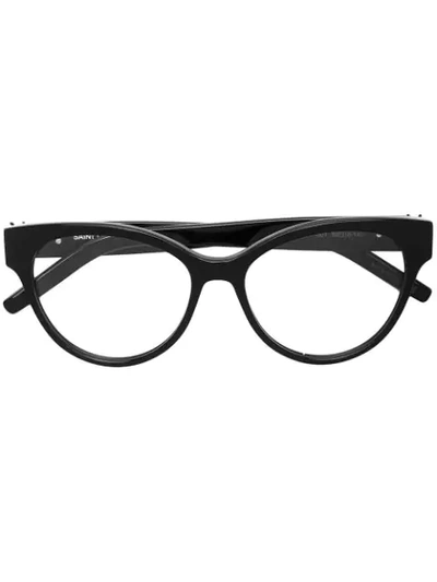 Shop Saint Laurent Cat Eye Framed Glasses In Black