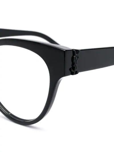 Shop Saint Laurent Cat Eye Framed Glasses In Black