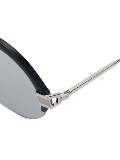 Shop Thom Browne Tinted Aviator Sunglasses In Silver