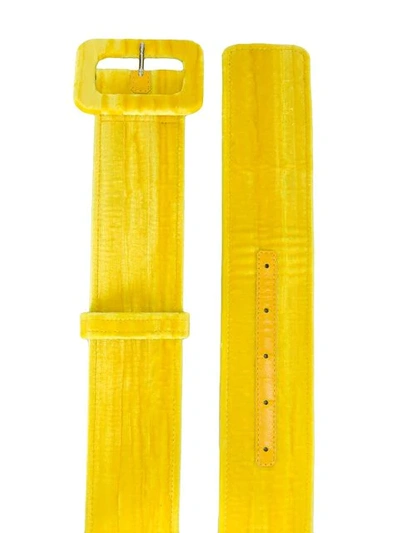 Shop Attico Classic Buckled Belt In Yellow