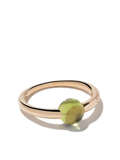 Shop Pomellato 18kt Rose & White Gold M'ama Non M'ama Peridot Ring In Green