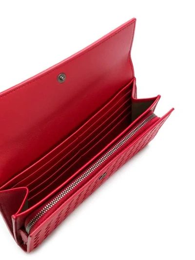 Shop Bottega Veneta Intrecciato Continental Wallet In Red