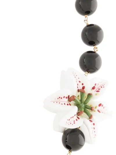 Shop Dolce & Gabbana Lily Beaded Necklace In White