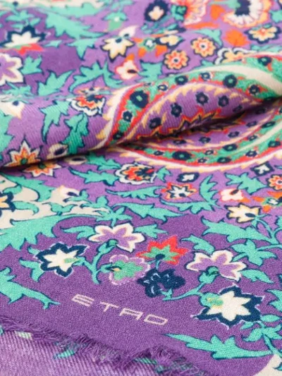 Shop Etro Paisley-print Scarf In Purple
